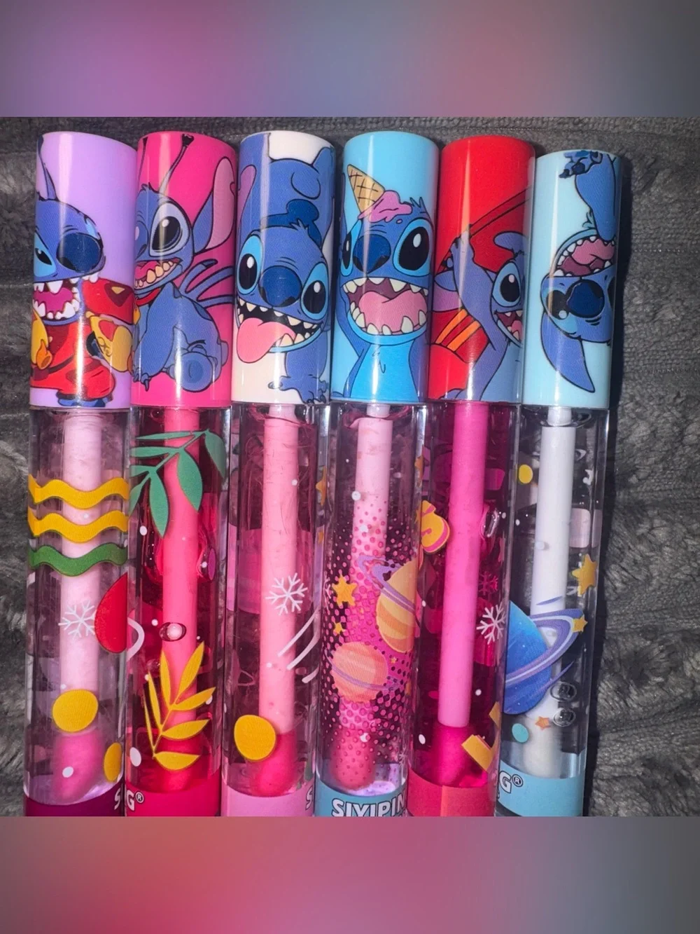 Disney Stitch SIYIPING Lip Gloss Set of 6 New No Box